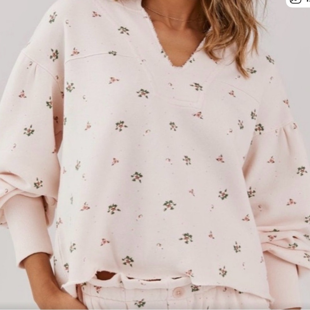 Something Navy Pink Floral Sweat Set